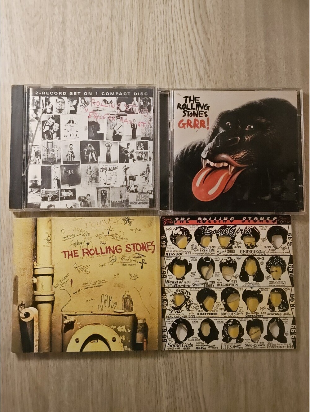 Rolling Stones Lot of 4 Albums Exile on Main St GRRR Beggars Banquet Some Girls
